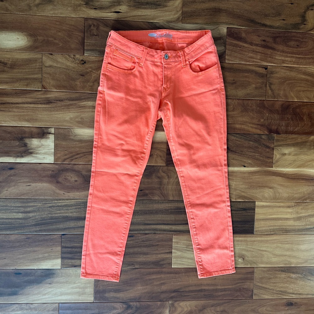 Old Navy Women's Bright Orange Skinny Jeans size 12